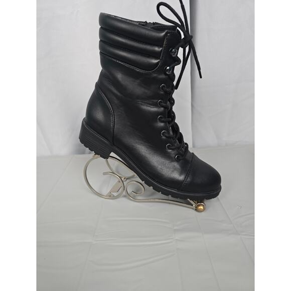 Express Y2K Chunky Women's 8 Combat Boots Goth Grunge Lace‎ Steam Punk - Picture 15 of 16
